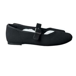 Mary Jane Flats Ballet Flat Square Toe With Strap Buckle Black